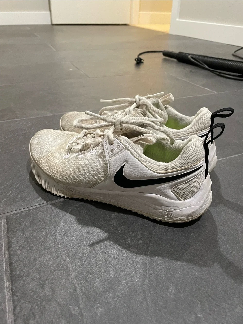 Nike White and Black Athletic Trainers